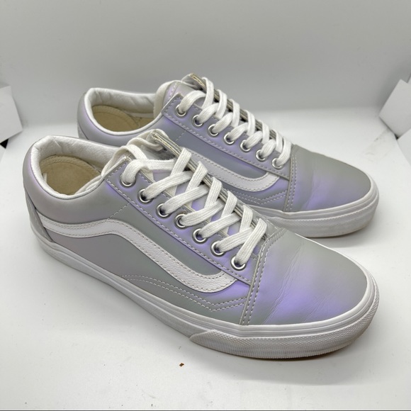 Vans Old Skool Metallic Iridescent Purple Lace Up Sneakers Women 8.5 Men 7 EUC - Picture 2 of 10